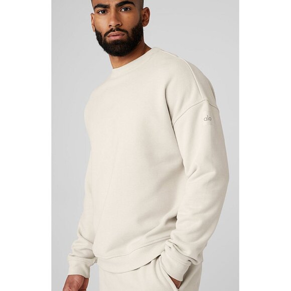 ALO Yoga Other - Alo Renown Heavy Weight Crew Neck Pullover Bone Beige Oversized Sweatshirt L